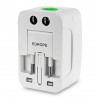 Universal Global Travel Power Plug Adapter with US / EU / UK / AU Standard - White