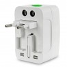 Universal Global Travel Power Plug Adapter with US / EU / UK / AU Standard - White