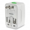 Universal Global Travel Power Plug Adapter with US / EU / UK / AU Standard - White