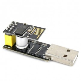 USB to ESP-01 Adatper + Black ESP-01 ESP8266 Wi-Fi Wireless Module