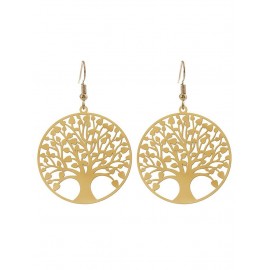 Tree of Life Round Hook Drop Earrings