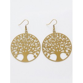 Tree of Life Round Hook Drop Earrings