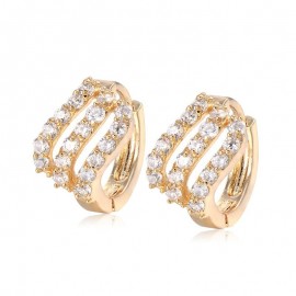 Trendy Double Row of Zircon Earrings ER0042