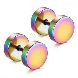 Stainless Steel High Polished Men Dumbbell Stud Earring