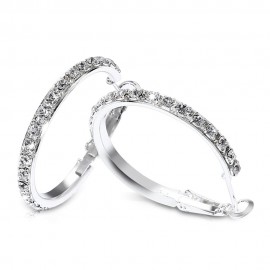 Rhinestone Embellished Hoop Earrings