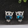 Stylish Faux Gem Owl Tiny Stud Earrings