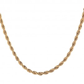 Stylish 24K Plated Gold Color Thick Rope Chain Necklace for Men