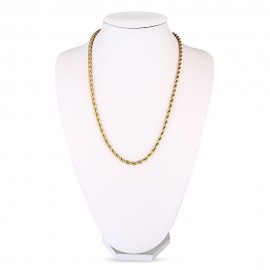 Stylish 24K Plated Gold Color Thick Rope Chain Necklace for Men