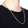 Stylish 24K Plated Gold Color Thick Rope Chain Necklace for Men