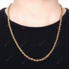 Stylish 24K Plated Gold Color Thick Rope Chain Necklace for Men