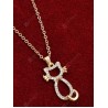 Rhinestone Kitten Pendant Necklace