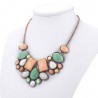 Water Drop Geometric Faux Gem  Necklace