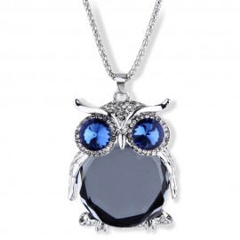 Owl Design Hollow Out Rose Crystal Necklaces