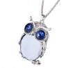 Owl Design Hollow Out Rose Crystal Necklaces