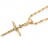 Stylish 24K Plated Gold Color Christian Cross Men Necklace