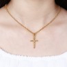 Stylish 24K Plated Gold Color Christian Cross Men Necklace