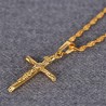 Stylish 24K Plated Gold Color Christian Cross Men Necklace