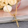 Stylish 24K Plated Gold Color Christian Cross Men Necklace