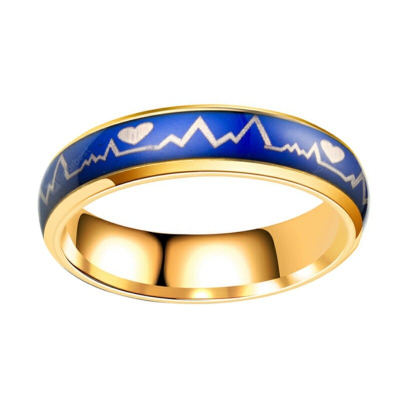 Titanium Steel Color Changing Mood Lovers Ring for Lovers Romantic