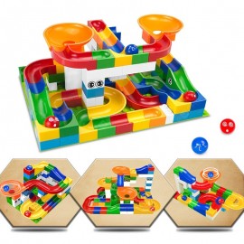 Race Run Maze Balls Track Building Blocks Educational Bricks Toy 52pcs