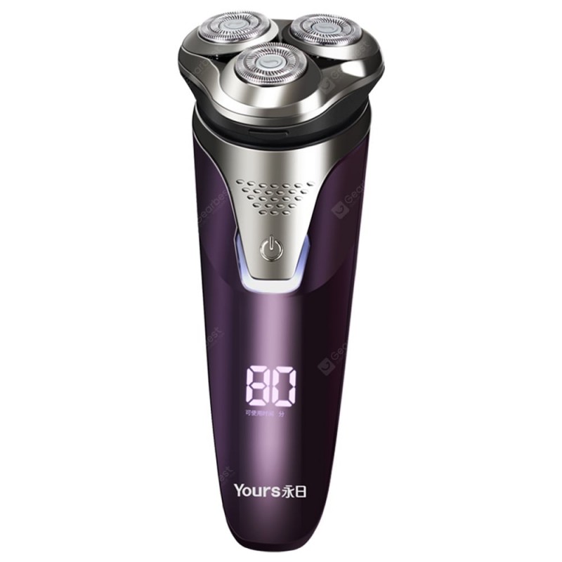 YOURS Three Blade Electric Shaver Rechargeable Razor Man Purple T76