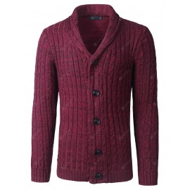 Shawl Collar Button Up Twist Striped Texture Cardigan