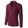 Shawl Collar Button Up Twist Striped Texture Cardigan