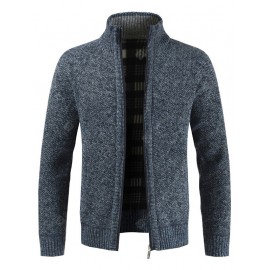 Stylish Stand Collar Sweater with Zipper for Men