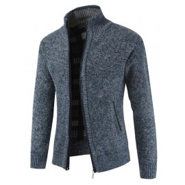 Stylish Stand Collar Sweater with Zipper for Men