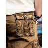 Straps Embellished Pockets Cargo Shorts