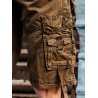 Straps Embellished Pockets Cargo Shorts