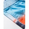 Tie Dye Sailboat Print Swim Trunks