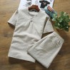 Summer Wear Men's Fashion Short Sleeved Cotton Shirts with Pants