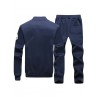 Youth Man's Brushed Fashion Two-piece Casual Jacket Sport Suit