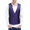 V Neck Paisley Double Breasted Waistcoat