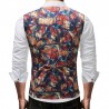 Plus Size Mens Casual Printed Waistcoat Suit Vest