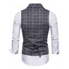 Plaid Double Breasted Men Casual Waistcoat