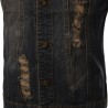 Trendy Turn-Down Collar Bleach Wash Ripped Design Sleeveless Men's Denim Waistcoat