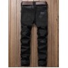 Zip Fly Straight Leg Biker Jeans