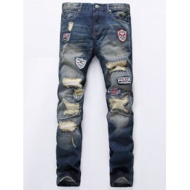 Patch Design Broken Hole Jeans