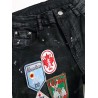 Stylish Embroidered Badge Design Jeans for Men