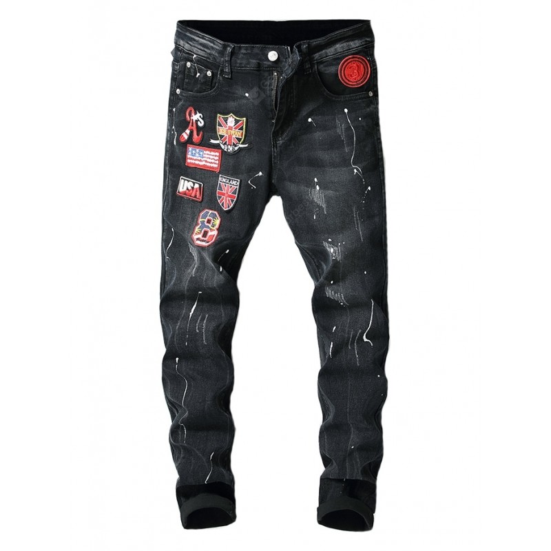 Stylish Embroidered Design Jeans for Men