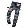 Retro Zipped Patch Jeans for Men