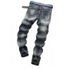 Retro Zipped Patch Jeans for Men