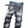 Retro Zipped Patch Jeans for Men