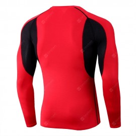 Tight Stretch Sports Fitness Training Round Neck Long Sleeve Men'S T - Shirt