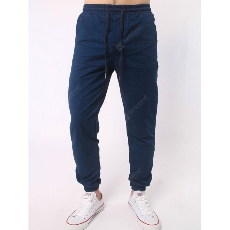 Number Embroidered Zipper Bmbellished Chino Jogger Pants