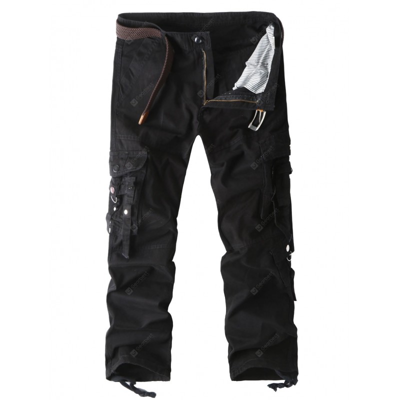 Straight Leg Pockets Cargo Pants