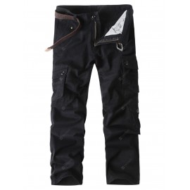 Straight Leg Button Pockets Cargo Pants