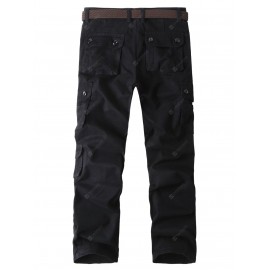 Straight Leg Button Pockets Cargo Pants